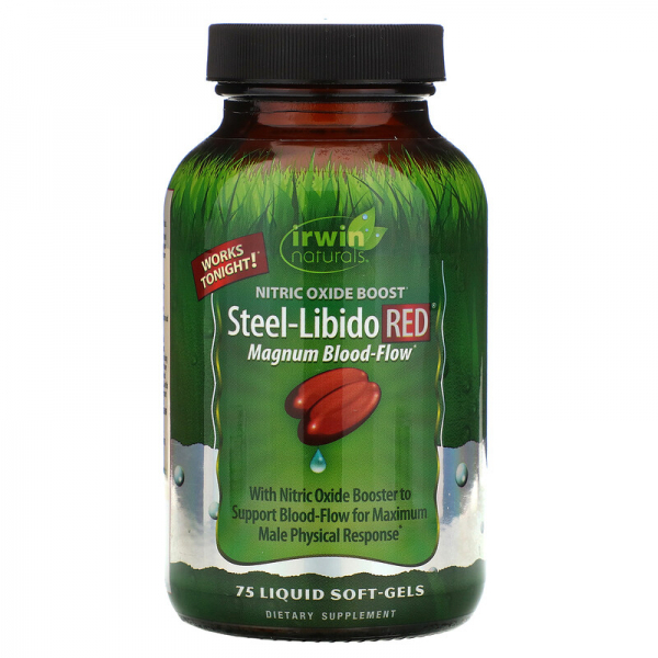 Steel-Libido Red, Magnum Blood-Flow, 75 Liquid Soft-Gels